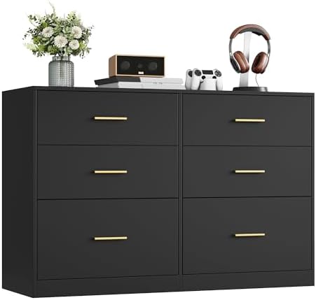 VASAGLE 6-Drawer Dresser, Chest of Drawers, 46.9 x 15.8 x 30.7 Inches