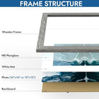 Hongkee 16x16 Frame Set of 4, 16 x 16 Grey Wood Style(Mat 12x12)