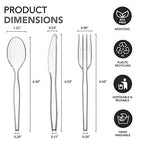 Party Essentials Medium Weight Plastic Cutlery Combo Set, Includes Knives/Forks/Spoons, 300 Pieces/100 Place Settings, Clear - color: Clear