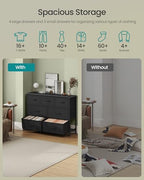 SONGMICS Dresser for Bedroom, Wide Dresser with 7 Fabric Drawers