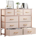 LUMTOK 10 Drawers Dresser with Fabric Bins for Bedroom,Closets，Dark Gray