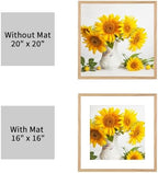 puthiac 20x20 Solid Oak Wood Picture Frames, Natural Oak, 3 Pack