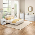 Karl home White 55-Inch 6 Drawer Modern Dresser, Bedroom Storage Chest