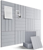 Fluxynara 48" x 36" Large Felt Bulletin Board, Soft Gray