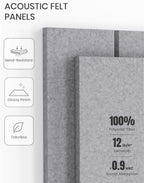 Fluxynara 48" x 36" Large Felt Bulletin Board, Soft Gray