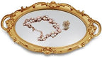 Funerom Vintage 36.8 x 25.4 cm Gold Mirror Tray Decorative Tray Bathroom Tray Serving Tray Oval