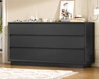 TEENFON 63" Dresser for Bedroom with 9 Drawers, Black Dresser with Metal Slide, Bedroom Dressers, Wood Dressers & Chests of Drawers for Bedroom, Hallway, Black