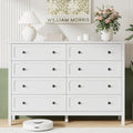 Tradare White Dresser for Bedroom, 8 Drawer Dresser with Metal Handles, 55" Wide Modern Dressers & Chest of Drawers for Living Room, Hallway, Entryway