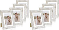 Hongkee 5x7 Picture Frame Set of 4, Made of Real Glass and Distressed White Wooden Frame, 5 by 7 Photo for Wall or Tabletop - Display Picture 4x6 with Mat or 5x7 Without Mat (Pack of 2)