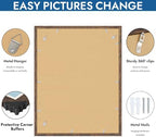 Hongkee 22x28 Frame Set of 4, 22 x 28 Rustic Brown Wood Style(Mat 18x24)