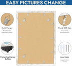 Hongkee 13x19 Picture Frame Set of 4, 13x19 Distressed White Wood,Mat 11x17