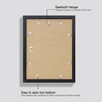 Hongkee 11x14 Picture Frame Set of 4, Made of Real Glass and Rustic Black Wooden Frame, Display 8x10 Pictures with Mat or 11 x 14 Posters without Mat for Wall Mounting, Gallery Photo Frames