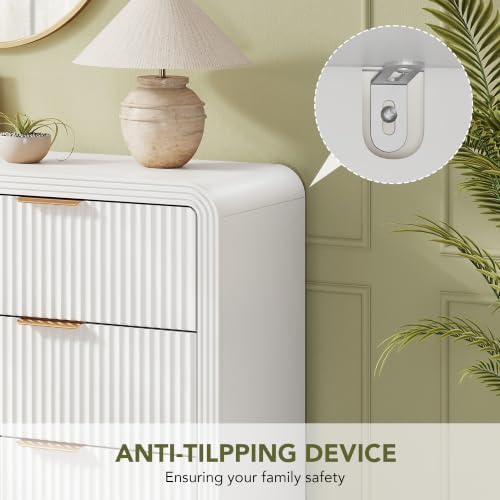 Decofy Fluted 6 Drawers Dresser, 47.2'' Wide Chest of Drawers for Bedroom
