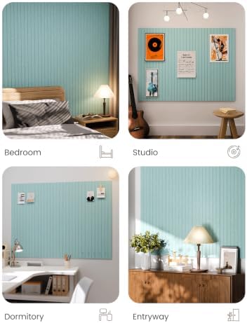 Fluxynara 48" x 36" Large Felt Bulletin Board, Aqua Blue