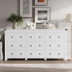 BORNOON 9-Drawer Dresser, Modern Wooden Storage Chest of Drawers, Dresser TV Stand, Wood Drawer Organizer with Metal Handles for Bedroom, Living Room, Hallway