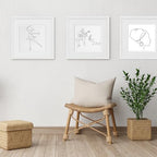 puthiac 12x12 Solid Oak Wood Picture Frames, White, 3 Pack