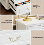 Chrangmay Modern 6 Drawers Dresser Chests for Bedroom,TV Stand,47.2 Wide Chest of Drawers with Handle,Clothes Organizer,Large Storage Cabinet for Living Room,Hallway,with Anti-Tipping Device,Cream