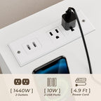 STIKELY Drawer Dresser for Bedroom with Power Outlet, Black Dressers with LED Light, Dresser Chest of Drawers for Closet,Wood Dressers Organizer Cabinet (White 9 Drawers)