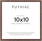 puthiac 10x10 Solid Oak Wood Picture Frame, Walnut, 1 Pack