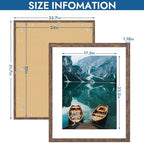 Hongkee 24x30 Frame Set of 4, 24 x 30 Rustic Brown Wood Style(Mat 18x24)