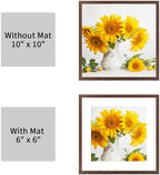 puthiac 10x10 Solid Oak Wood Picture Frames, Walnut, 3 Pack
