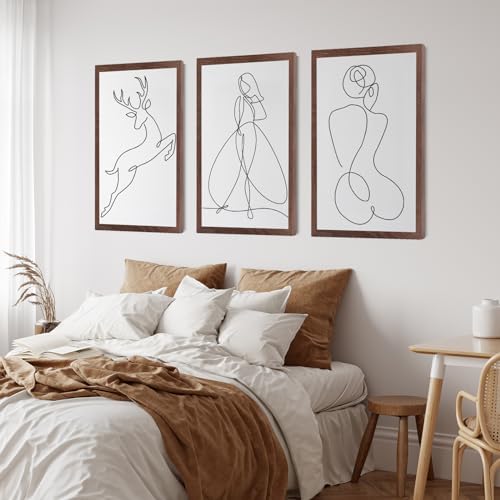 puthiac 18x24 Solid Oak Wood Picture Frame, Walnut, 1 Pack