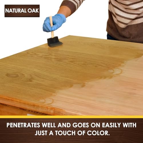 DWIL Wood Stain - Water Based Wood Paint, Multiple Finishes, Fast Drying, Indoor and Outdoor Furniture Paint, Wood Paneling, Wood Cabinets, Low Odor ＆ Non-Toxic (8.5oz Natural Oak)