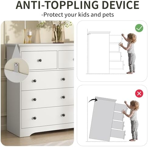 55 Inch Wide White Dresser for Bedroom, 9 Drawer Dresser with Large Drawers, Wood Chest for Living Room, Hallway
