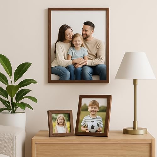 puthiac 6x6 Solid Oak Wood Picture Frame, Walnut, 1 Pack