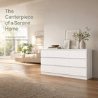 Spaco White 9 Drawer Dresser for Bedroom,Modern Long Dresser with Deep Drawer,Large Storage Chest of Drawer,Wood Bedroom Storage Organizer Furniture Drawers for Living Room