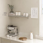 Ballucci Floating Shelf, 36" Wood Wall Shelf with Invisible Brackets for Bathroom, Living Room, Bedroom, Kitchen, Nursery, 8" Deep, Rustic Gray