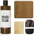 DWIL Water Based Wood Stain - Multiple Finishes, Fast Drying, Indoor and Outdoor Furniture, Wood Paneling, Cabinets and More, Low Odor ＆ Non-Toxic (8.5oz Natural Oak)-with Tools