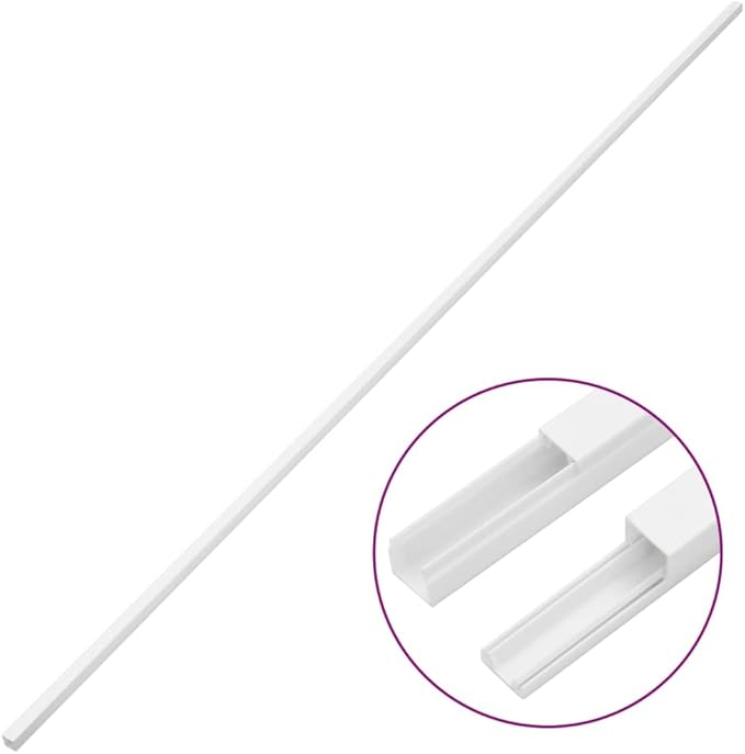 Cable Trunking Raceway Kit, 32.8ft Cord Cover for Wire Management, 0.6 x 0.4 Inch PVC Wall Cable Hider for Office and Home, 10 Pcs Pack, Screwable