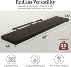 48" Black Floating Shelves 12inch Deep Wall Shelf, Set of 1