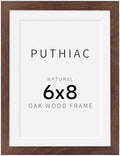puthiac 6x8 Solid Oak Wood Picture Frame, Walnut, 1 Pack