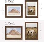 4x6 Picture Frame, Solid Oak Wood 4x6 Picture Frames with Mat to 3x5