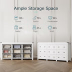 Xixini 59.1" Wide 9-Drawer Farmhouse Dresser for Bedroom, White