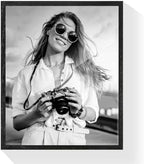 puthiac 20x24 Solid Oak Wood Picture Frame, Black, 1 Pack