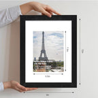 Hongkee 9x12 Picture Frame Set of 4, Made of Glass and Rustic Black Wooden Frame - Display Picture 6x8 with Mat or 9 x 12 Without Mat, 9 by 12 Photo for Wall or Tabletop