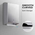 Paper Towel Dispenser Wall Mount - Multifold Trifold Paper Towel Dispensers, Large Capacity Stainless Steel Tissue Holder, Suitable for Bathrooms and Public Places