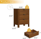 Wodeer 3 Drawer Dresser for Bedroom, 20" Wide Wood Storage Cabinet with Fluted Design, Modern Chest of Drawers for Living Room, Nursery Clothing Organizer with Metal Slides, Anti-Tipping