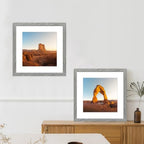 Hongkee 16x16 Frame Set of 4, 16 x 16 Grey Wood Style(Mat 12x12)