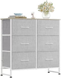 WLIVE Dresser for Bedroom with 6 Drawers, Light Grey