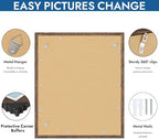 Hongkee 20x24 Picture Frame Set of 4, 20 x 24 Rustic Brown Wood Style