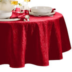 Elrene Home Fashions Continental Solid Texture Water, Stain & Wrinkle Resistant Tablecloth, 70" Round, Red - color: Red, size: 70" (Round)
