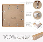 12x12 Wood Frame, Solid Oak 12x12 Picture Frames with Mat to 8x8
