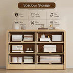 Decofy 47" W Fluted 6-Drawer Dresser for Bedroom, Natural Oak