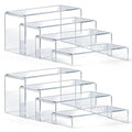 Acrylic Display Risers 8 Pcs - Clear Acrylic Shelves & Display Stand, Rectangular Risers for Cupcake, Retail & Desktop, 4 Sizes (7", 8", 9") - size: Medium