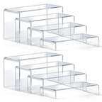 Acrylic Display Risers 8 Pcs - Clear Acrylic Shelves & Display Stand, Rectangular Risers for Cupcake, Retail & Desktop, 4 Sizes (7", 8", 9") - size: Medium