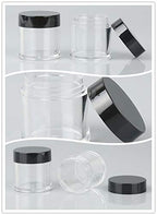 XICHEN (24 Pieces) 10G/10ML Clear Plastic Cosmetic Round Container Jars with BLACK Lids